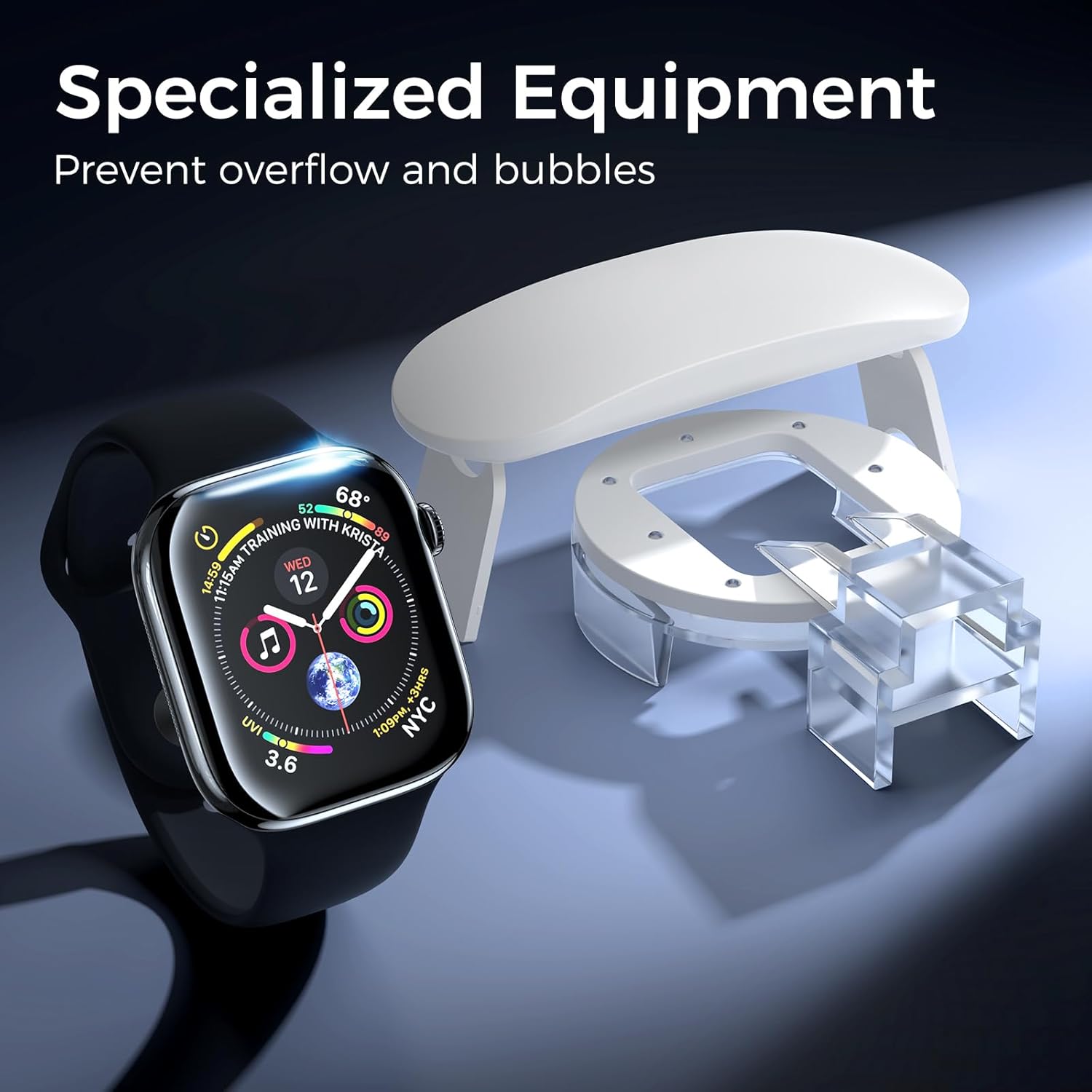 Detalle de Apple Watch 44mm tempered glass screen protector 3 pack