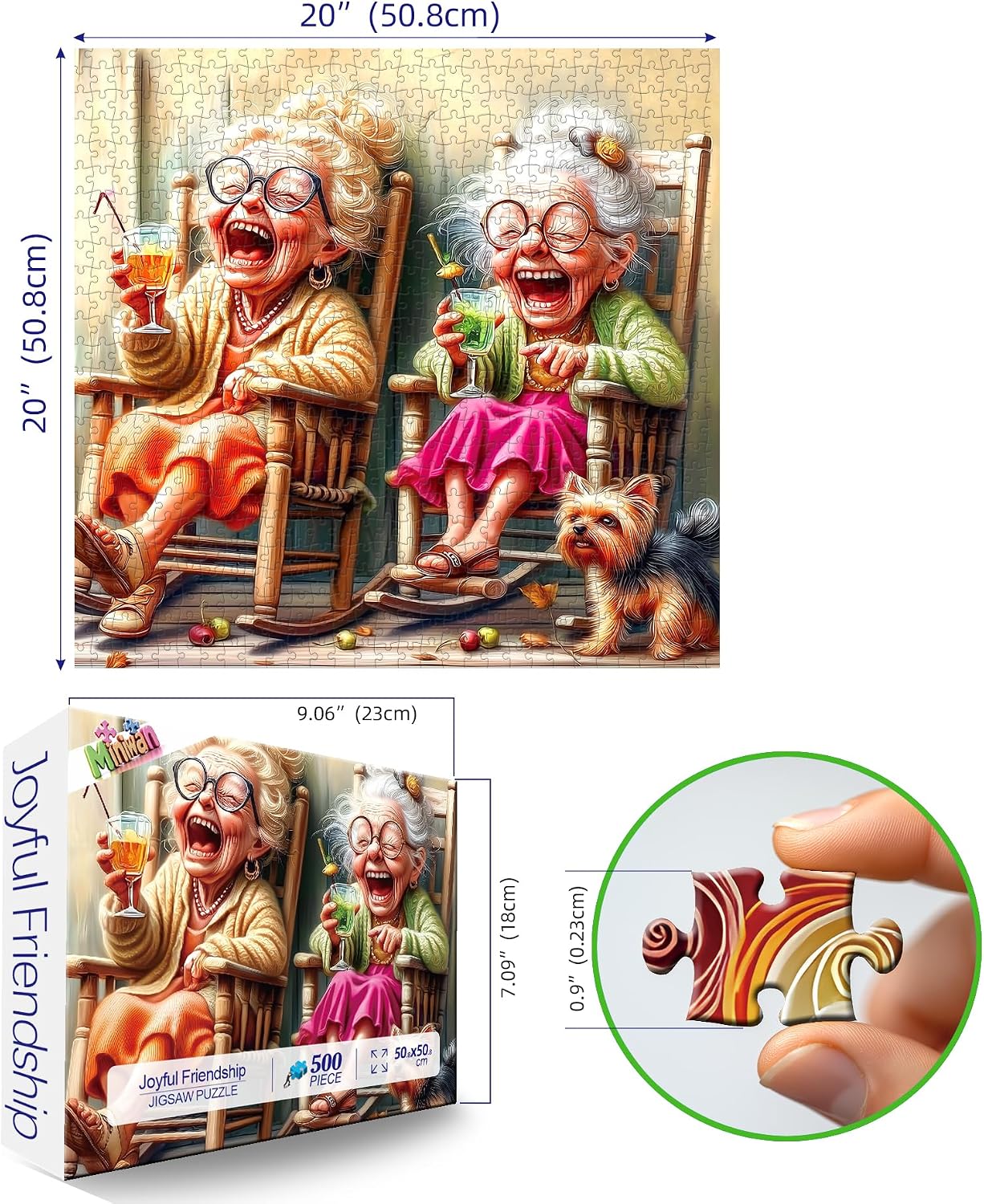 Detalle 2 de 500-Piece Jigsaw Puzzle for Adults & Seniors with Heartwarming Porch Scene