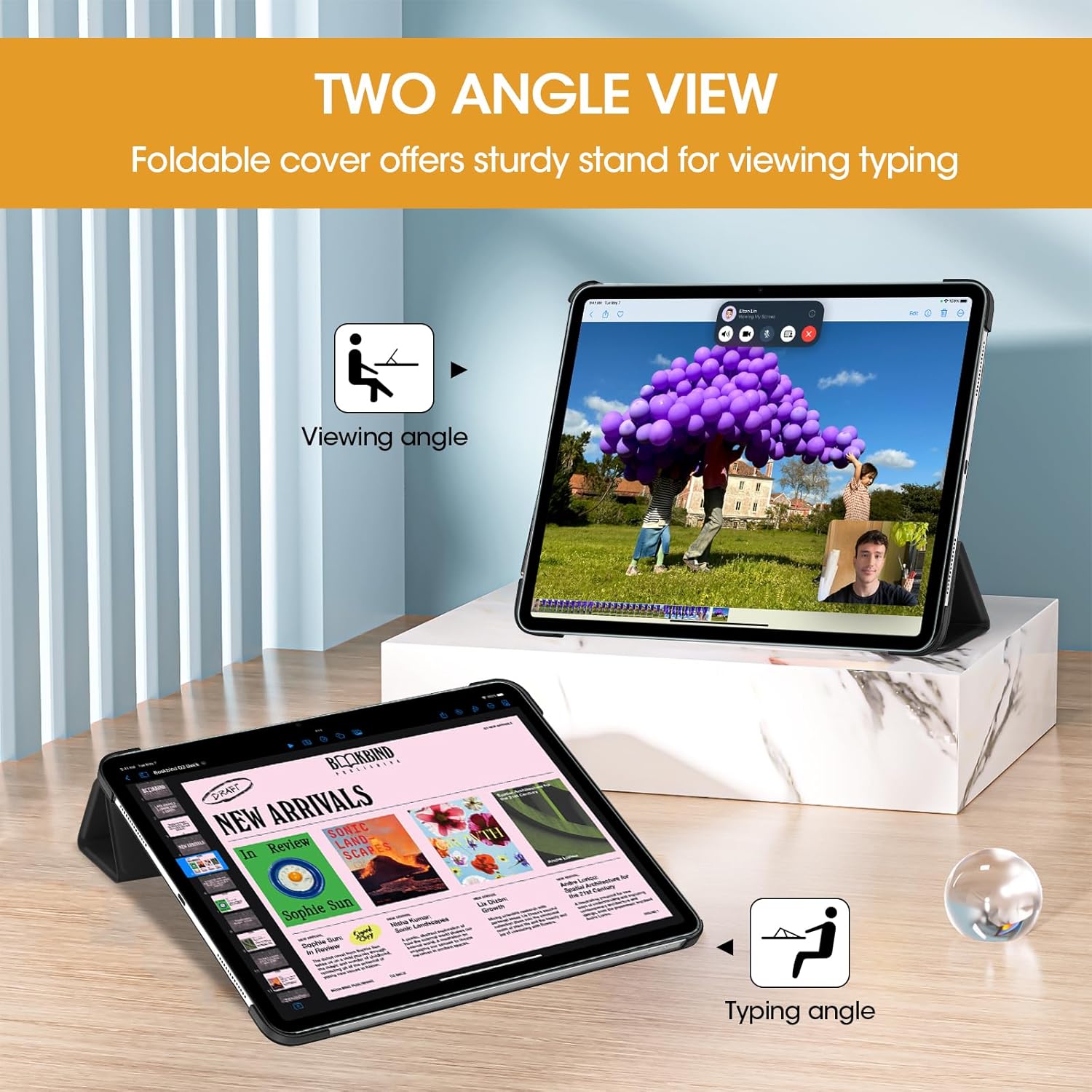 Thumbnail 4 de ProCase Hülle für iPad Pro 13 Zoll M5/M4 – Dünn, leicht, Dreifachschutz mit translucent Rückhülle in Schwarz