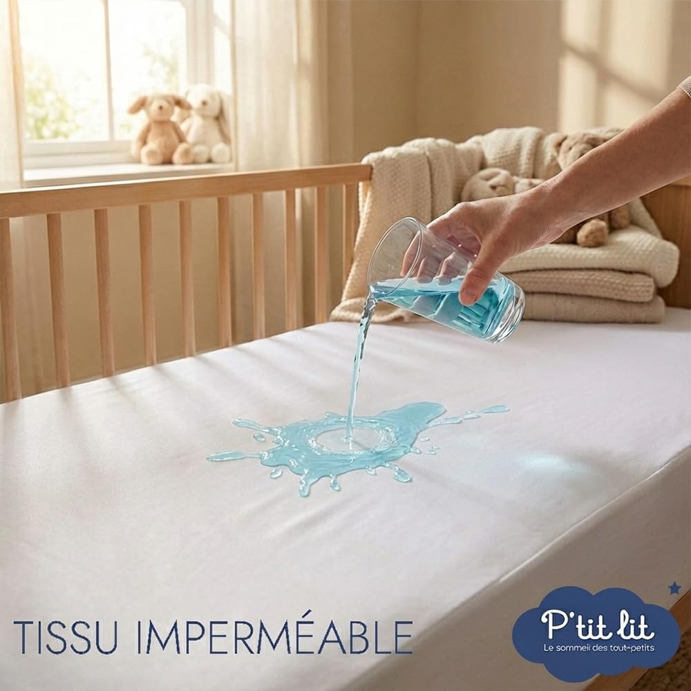 Detalle de P'TIT LIT Protège Matelas CODODO 50x85 cm – Alèse bébé imperméable et silencieuse, lavable à 90°C