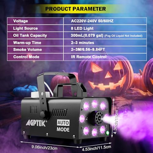 Thumbnail 5 de AGPtEK Nebelmaschine – Rauchmaschine mit Auto-Sprühen Modus, 500 W, 13 RGB-Farben