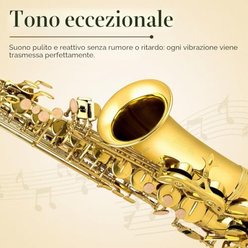 Thumbnail 4 de SONICAKE Sassofono Contralto Mi bemolle Laccato Oro: per principianti