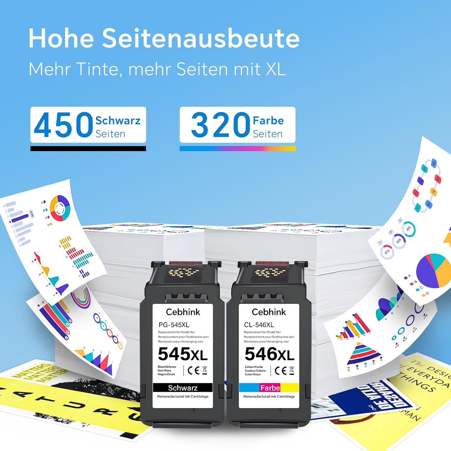 Thumbnail 2 de Cebhink 545XL 546XL Multipack Druckerpatronen
