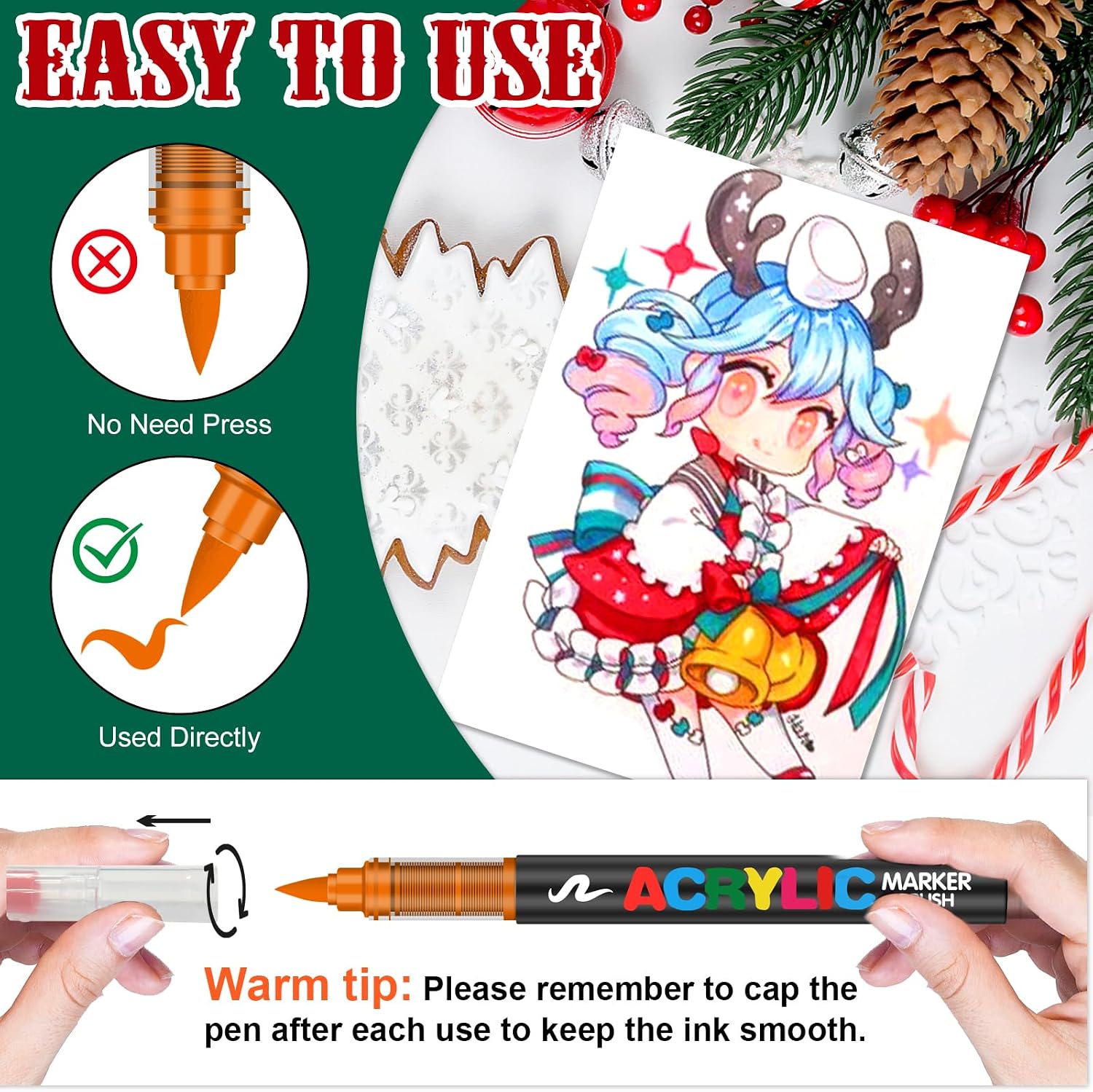 Detalle de Amamao Acrylic Paint Markers, 72 colours
