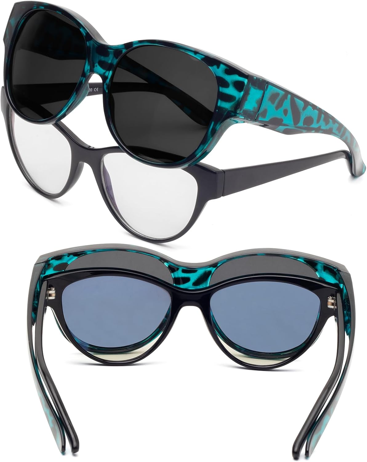 Detalle de Face Shadow Polarisiert Überzieh-Sonnenbrille für Brillenträger – UV400, ultraleicht, oversize