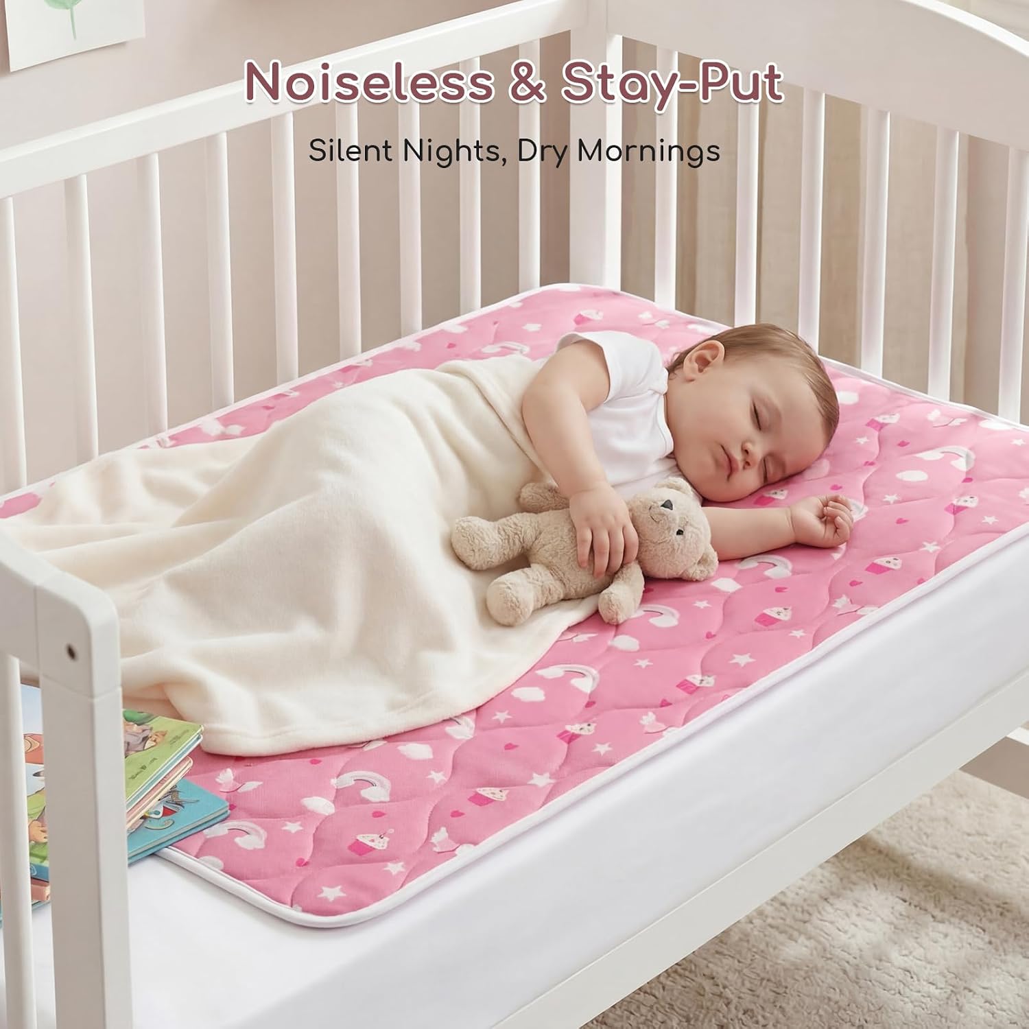 Detalle de Yukkidds 2 Pack Potty Training Bed Pads (75 x 90 cm, Pink Unicorn)