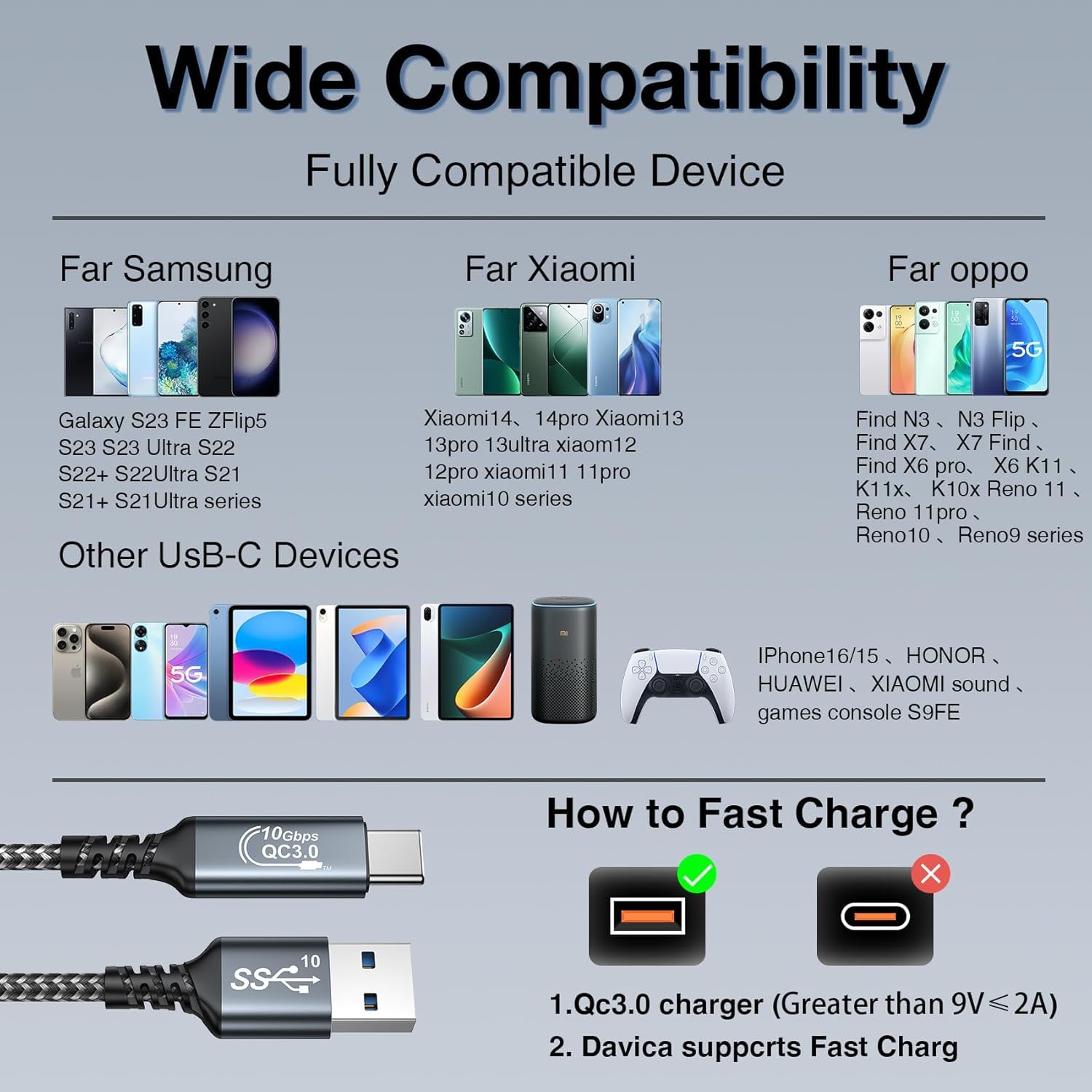 Thumbnail 6 de USB C Kabel 3 m mit 10 Gbit/s