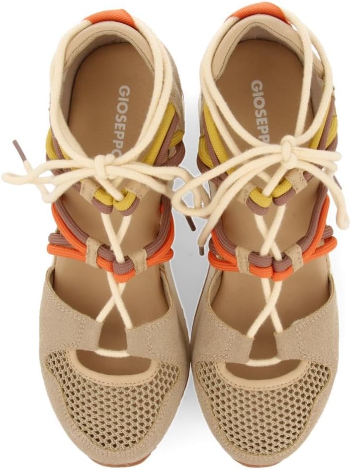 Detalle de Sneakers Ouvertes Beige DE Type Espadrille À Talon COMPENSÉ pour Femme IONA par Gioseppo