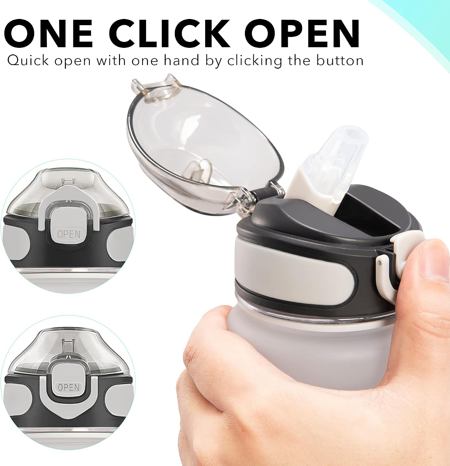 Thumbnail 4 de Enerbone USEN-2026-32 32 oz Water Bottle with Straw, Time Markers and Carrying Strap