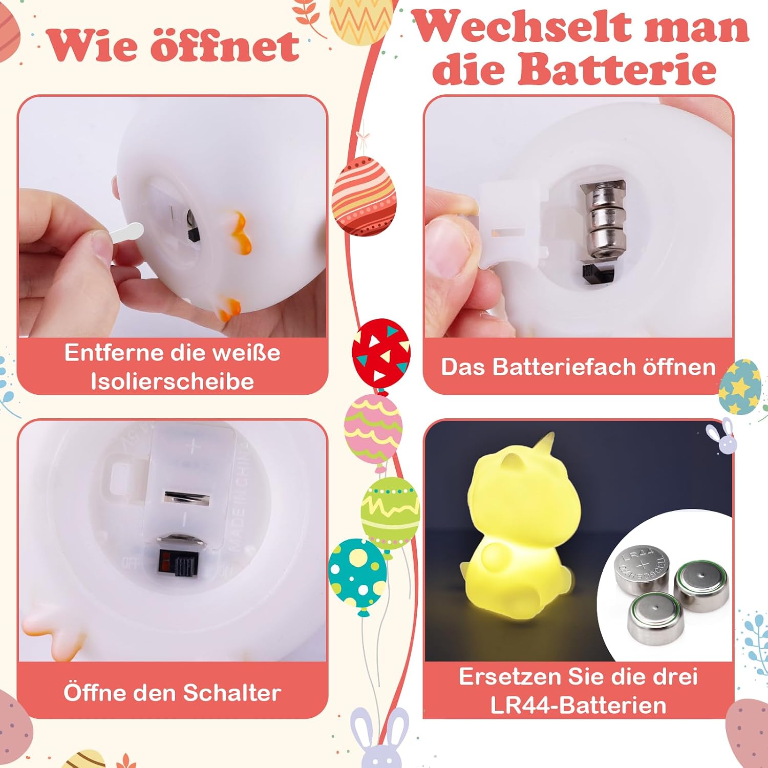 Detalle de SYAKZK Einhorn-Doodle-Nachtlicht Bastelset für Kinder zu Ostern
