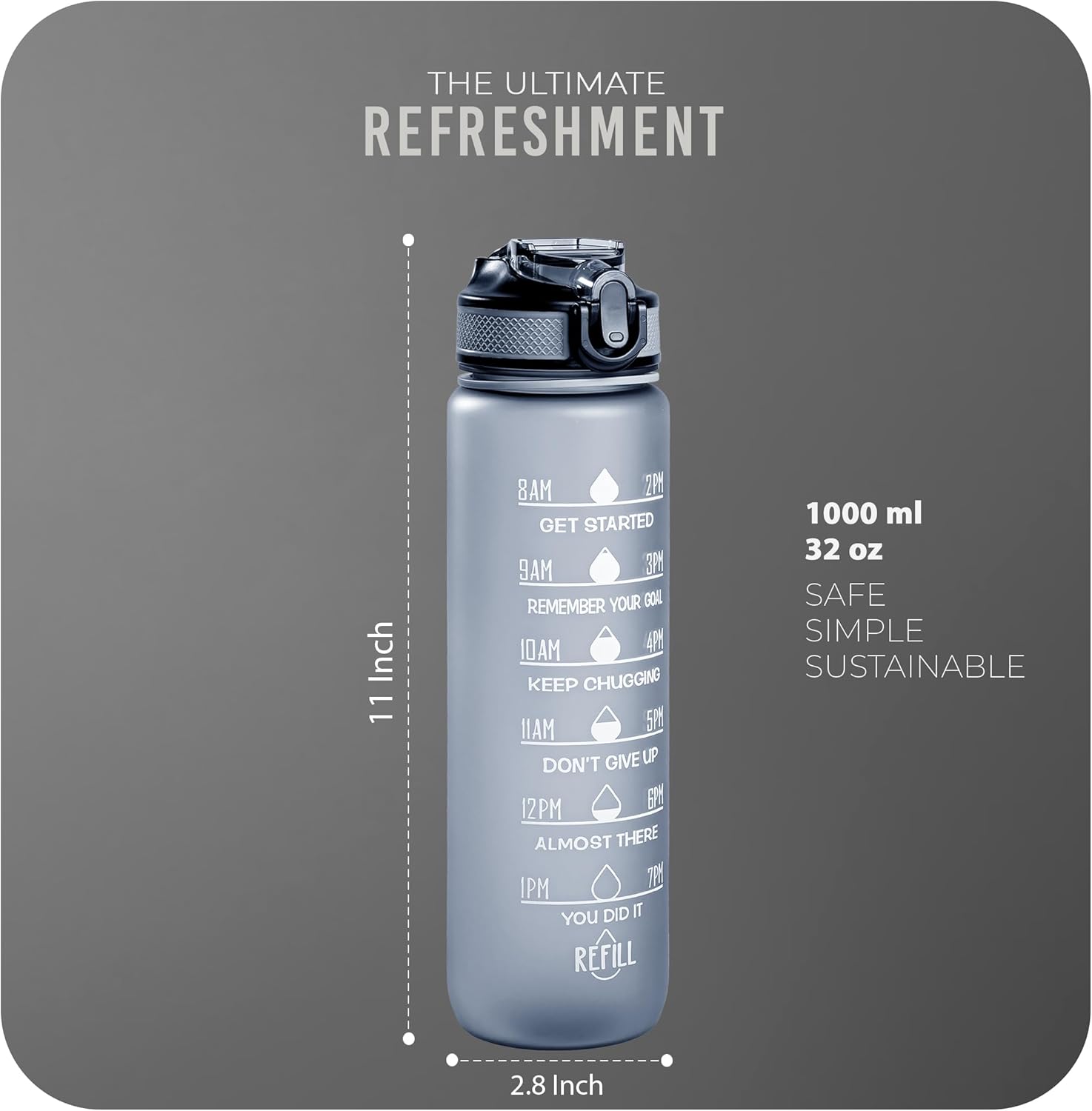 Thumbnail 1 de Roe Tenpo 32oz sports water bottle with straw 🚰