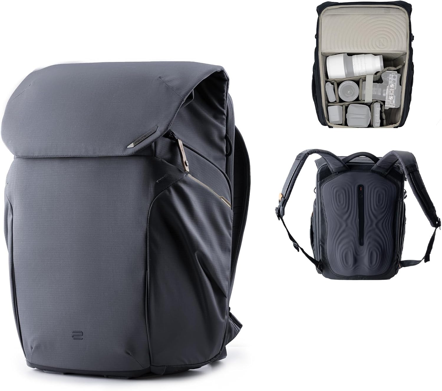 Detalle de PGYTECH OneGo 2 Sac à dos photo 25L étanche noir mat avec compartiment ordinateur/iPad