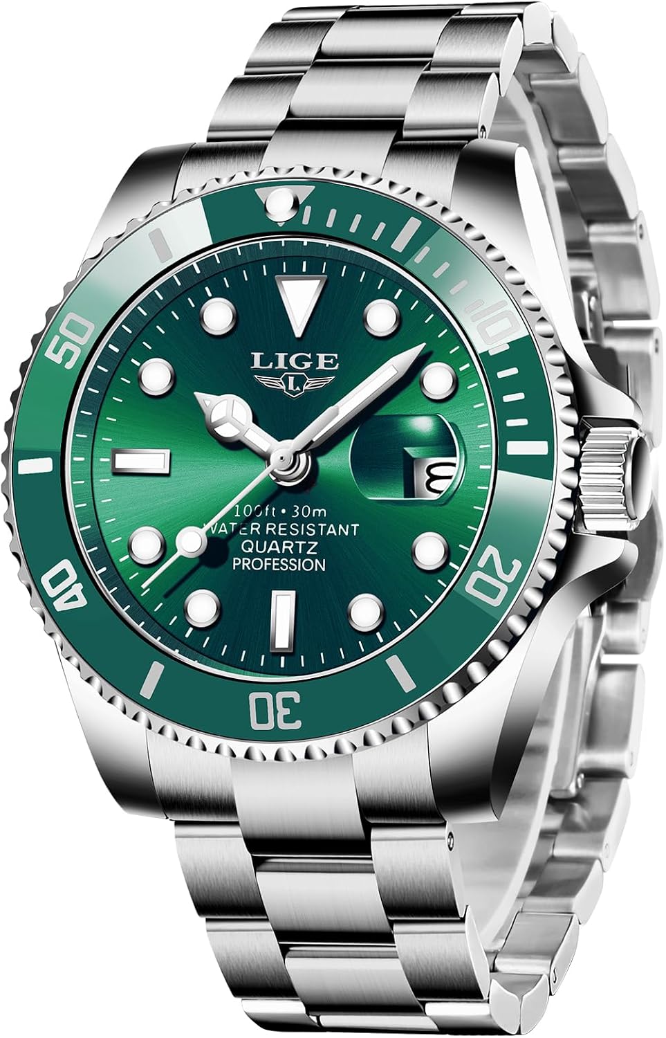 Detalle de LIGE Herrenuhr mit analogem Quarzwerk, Kalenderfunktion und 3ATM Wasserdicht (30M)