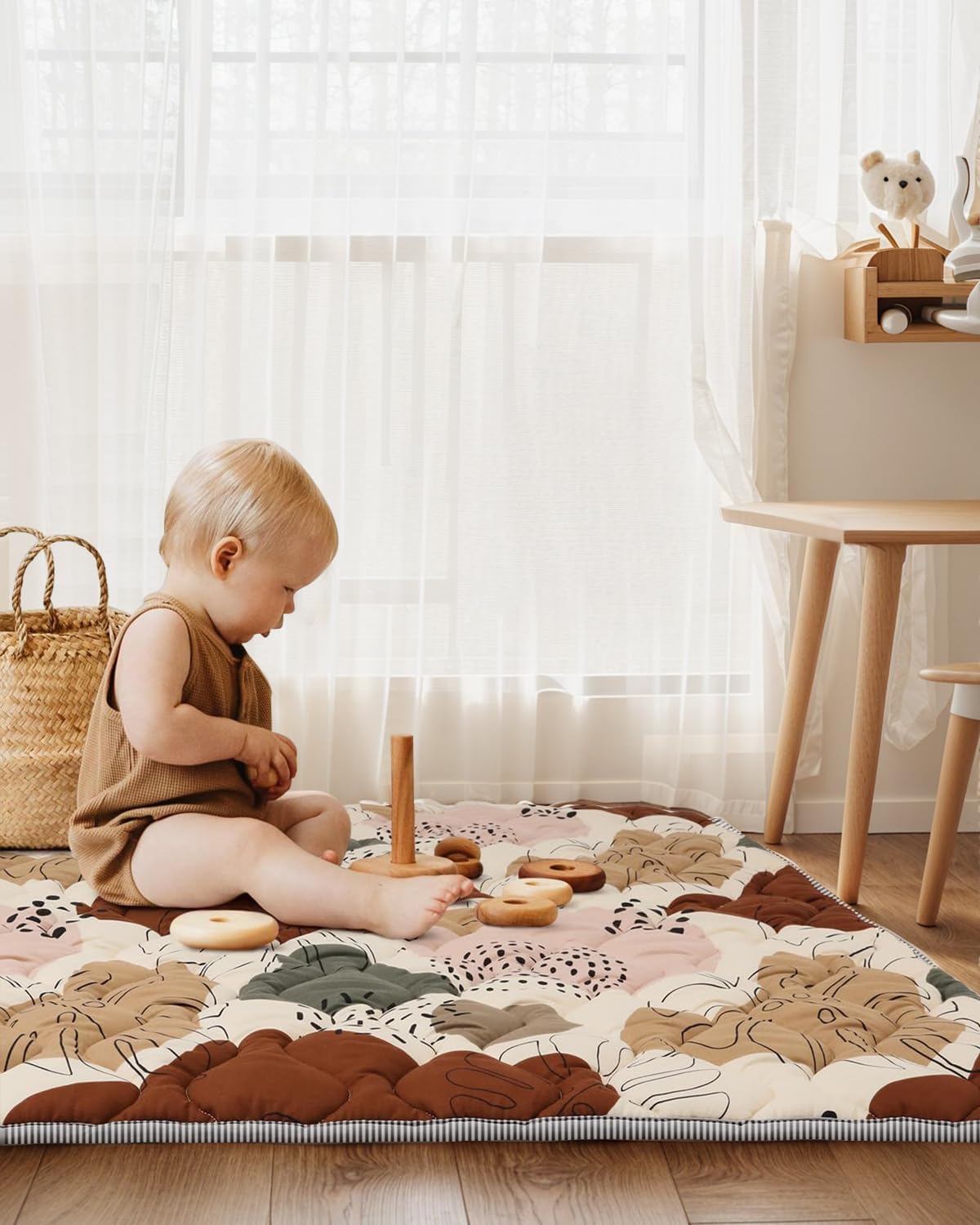 Thumbnail 5 de Lambluefly Tapis d'éveil bébé 127×127 cm antidérapant