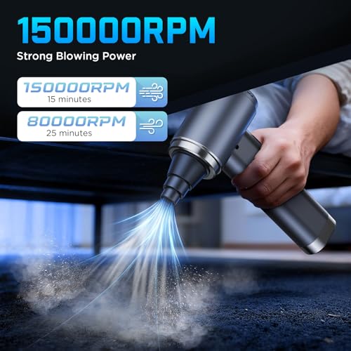 Detalle de GARAID 4en1: Aspirador de Mano sin Cable, 25 000 Pa, 6000 mAh, 2 Niveles de Succión y 8 Cabezales