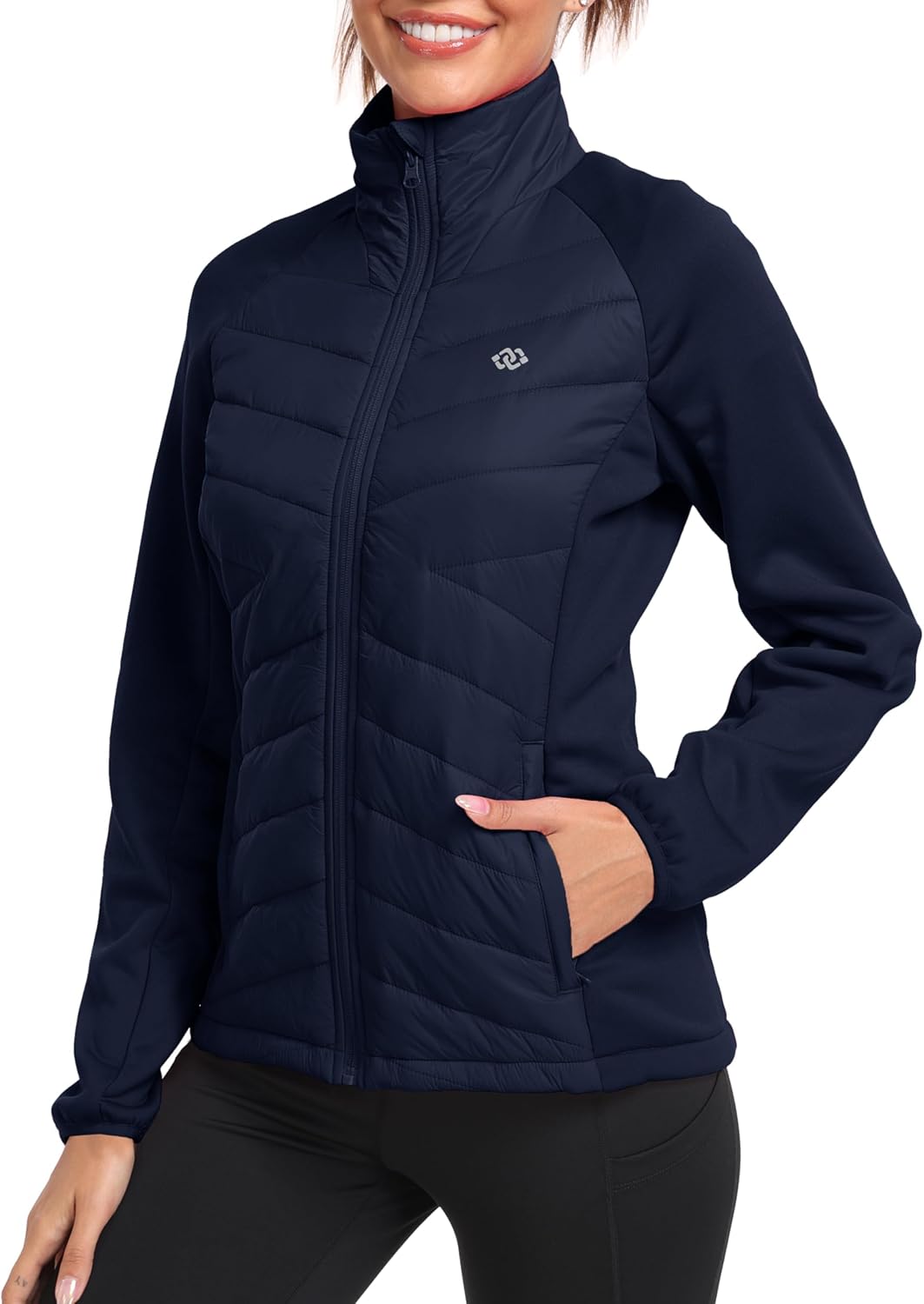 Detalle 2 de MoFiz Women's Insulated Hybrid Hiking Jacket, Full-Zip and Fleece-Lined
