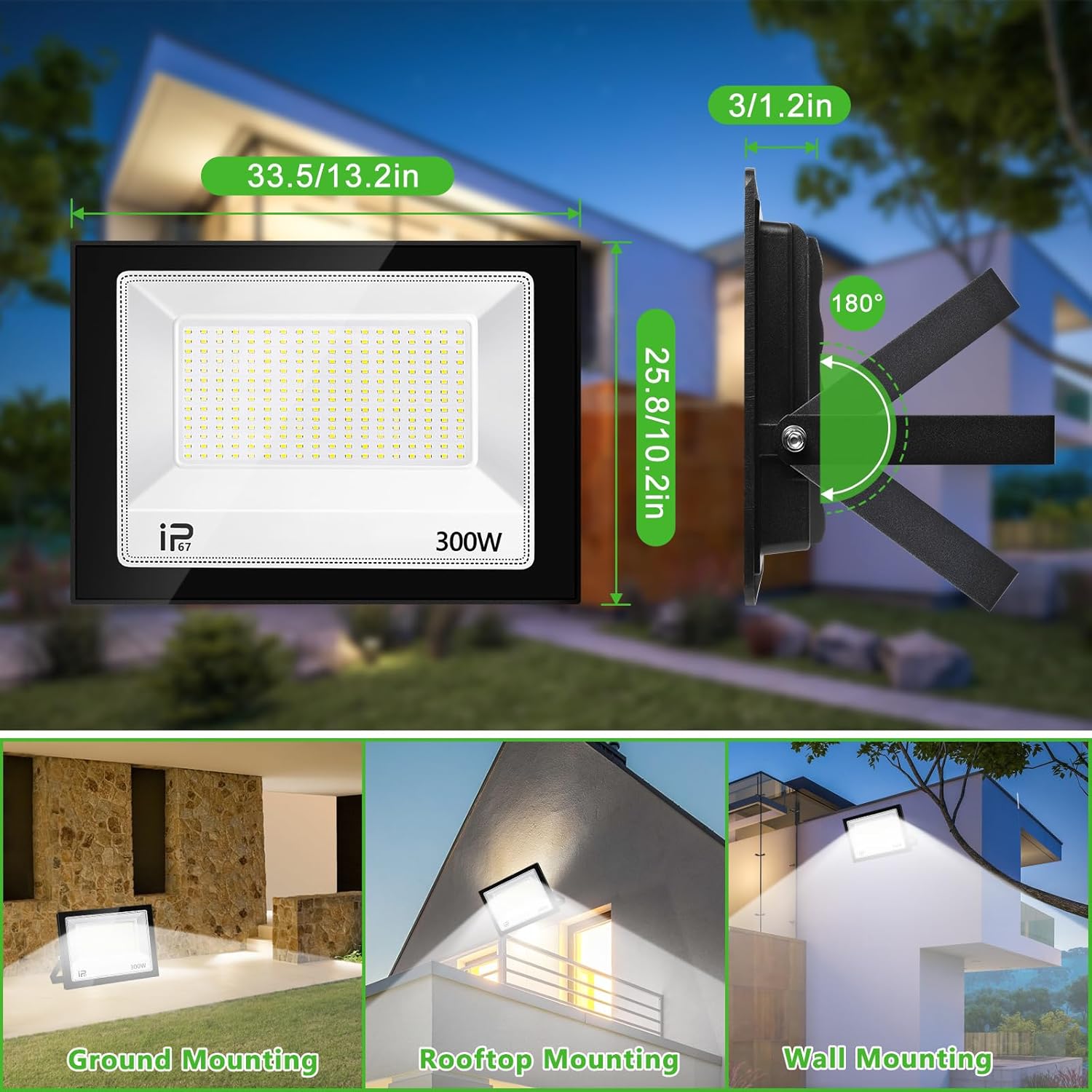 Detalle de Foco LED Exterior 300W 30000LM 7000K