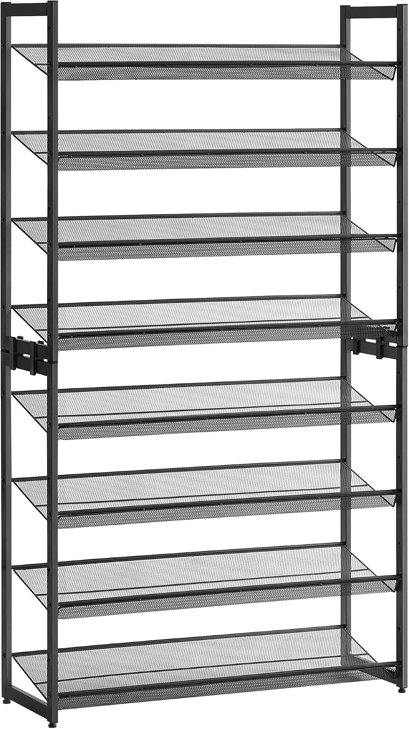 Detalle de SONGMICS LMR08B schoenenrek met 8 niveaus, verstelbare legplanken, zwart
