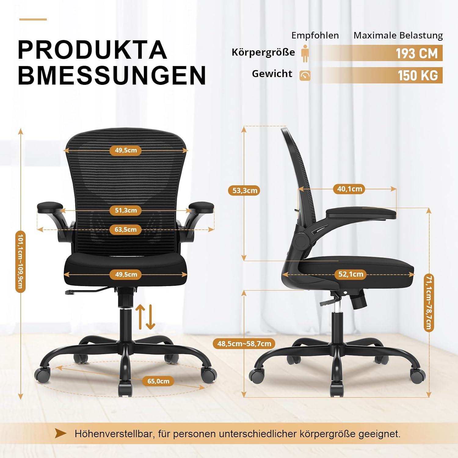 Thumbnail 2 de Synorla Bürostuhl Ergonomisch 150 kg 💺