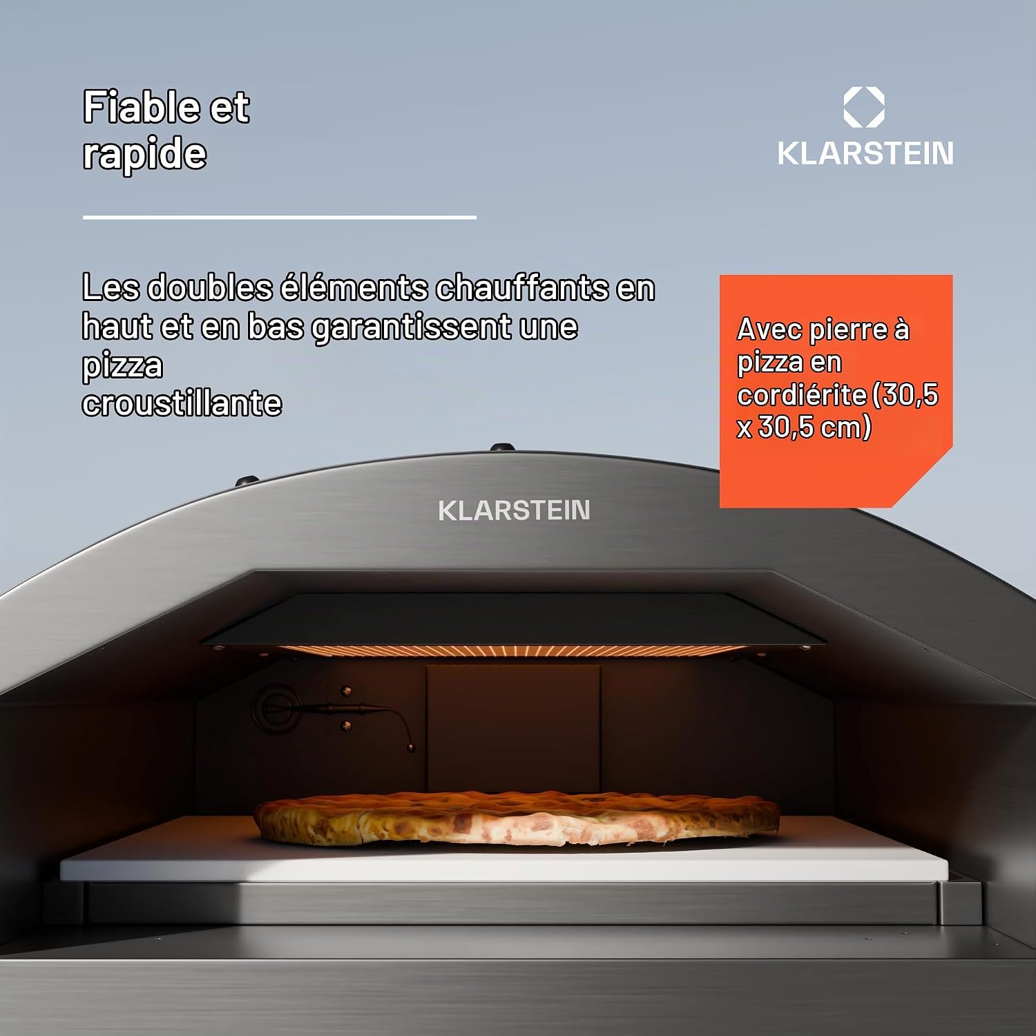 Detalle 1 de KLARSTEIN LaFiamma POV6-Kl-NA-E-BK elektrische pizzaoven, 2.200 W