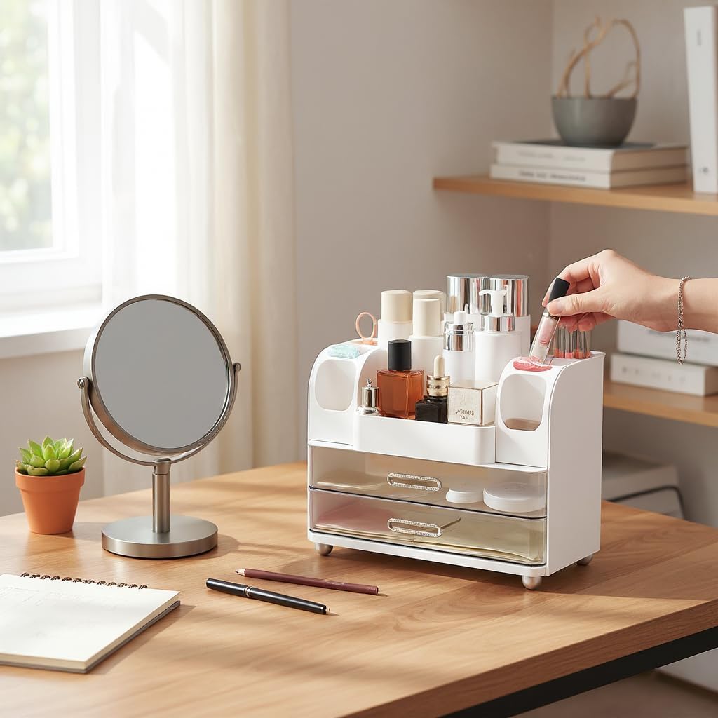 Thumbnail 5 de Dozesheep Large Makeup Organizer Countertop with Drawers in White