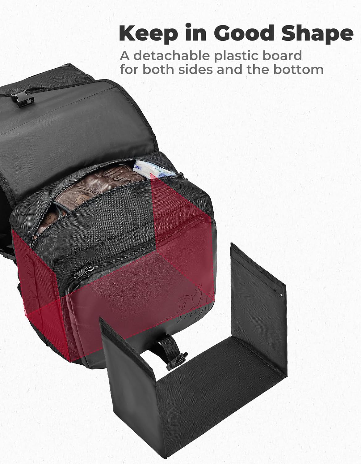 Detalle de KEMIMOTO 40L Detachable Side Saddle Bags for Motorcycles