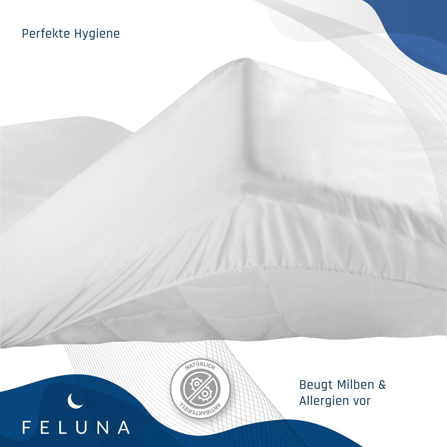 Detalle de Feluna® Premium waterdichte molton-matrasbeschermer 90 x 200 cm van katoenflanel
