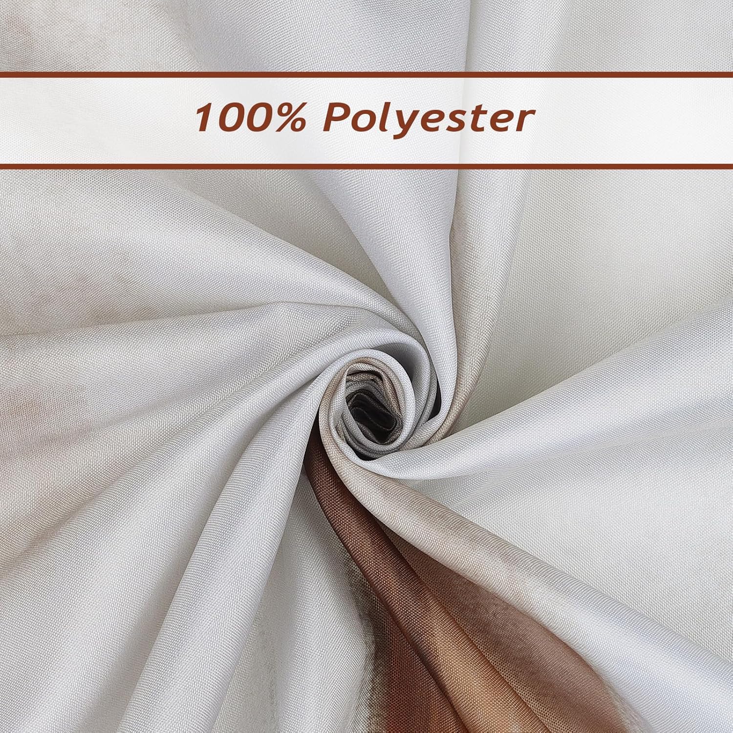 Thumbnail 4 de Bonhause Abstract Modern Shower Curtain (Brown Brush Strokes) – Waterproof polyester, 180 x 180 cm, with 12 hooks