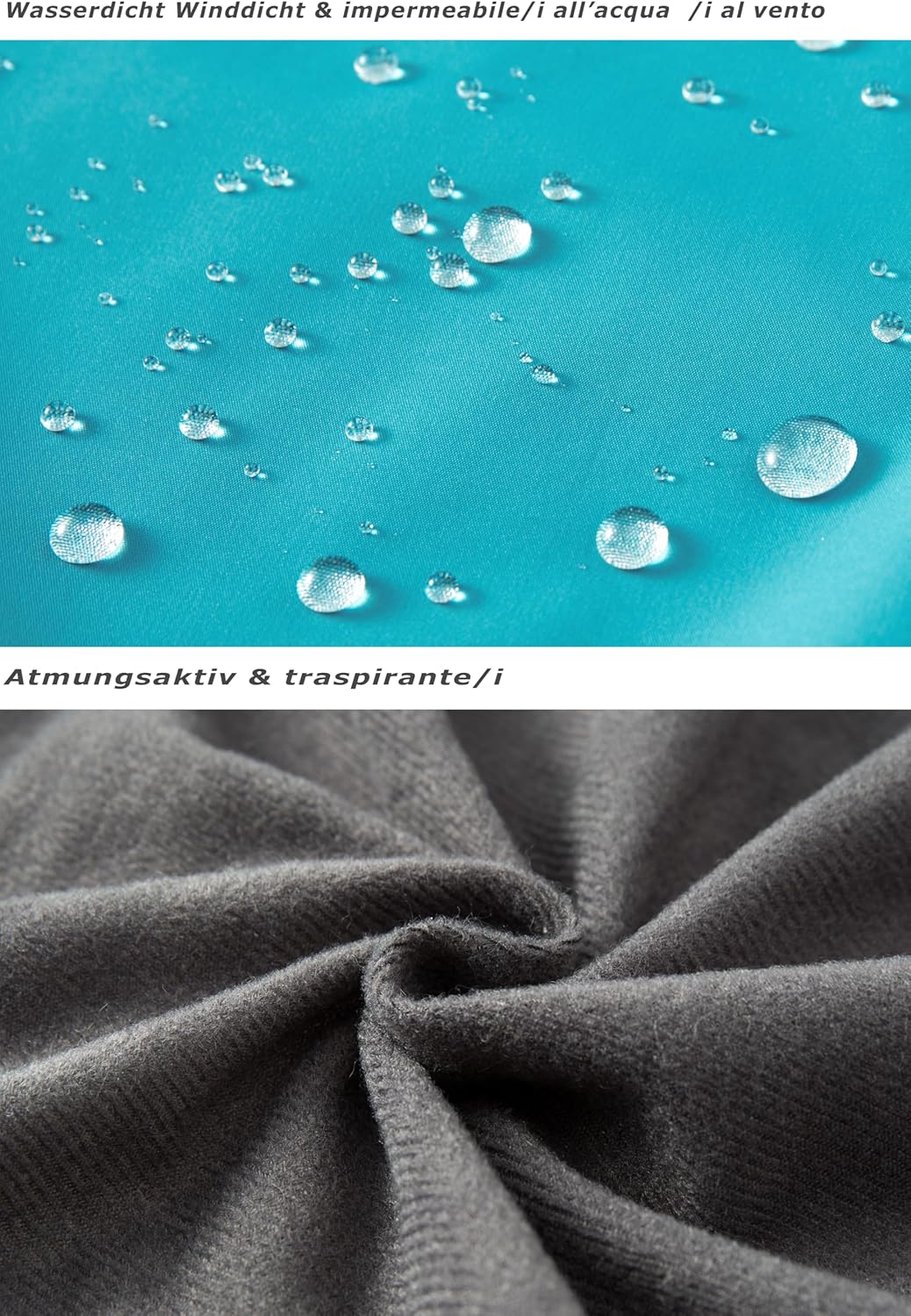 Detalle 2 de DCmount Regenjacke Damen – wasserdichte Übergangsjacke mit Kapuze und softshelligem Tragegefühl