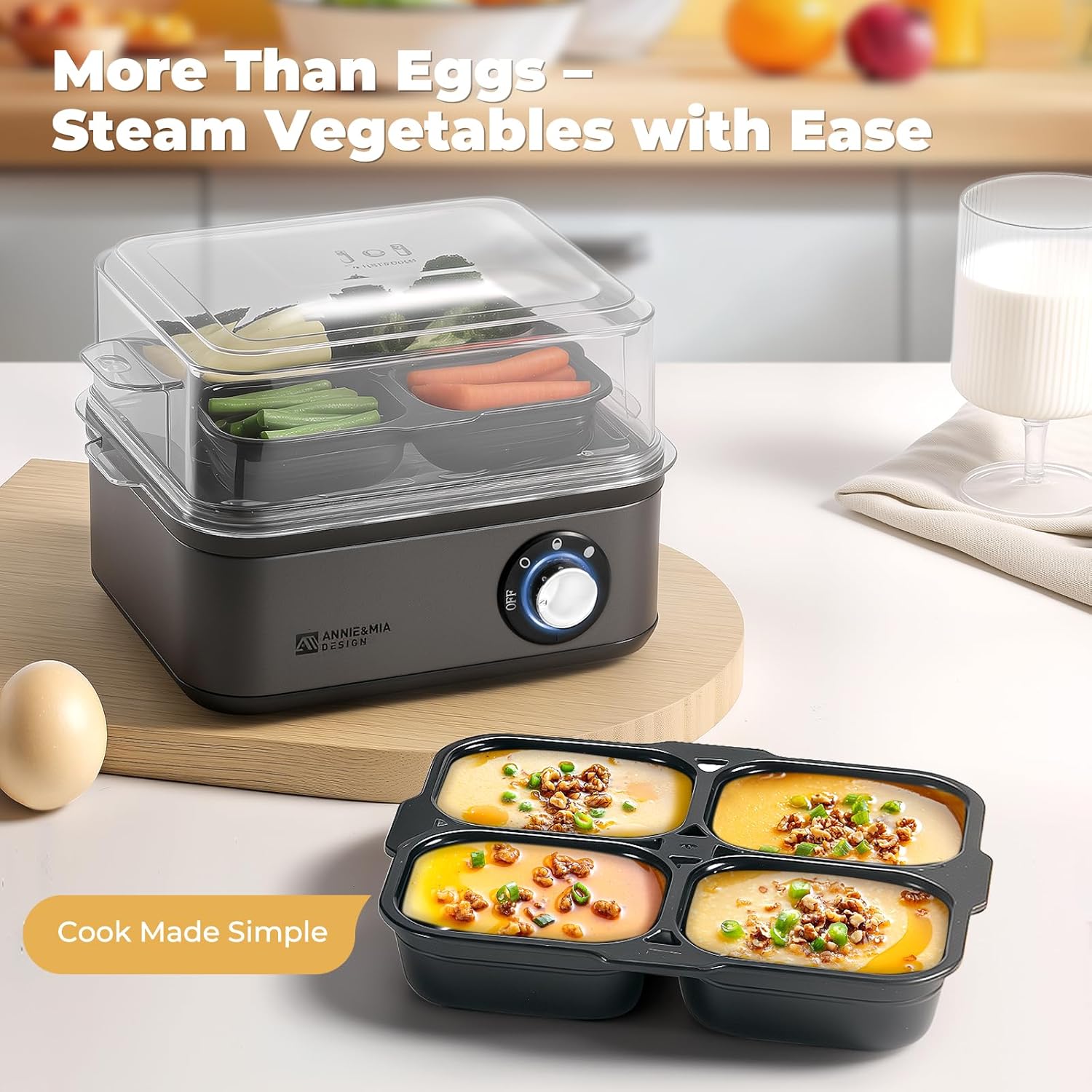 Detalle 2 de Annie & Mia Design Egg Cooker 8-Egg, 500W