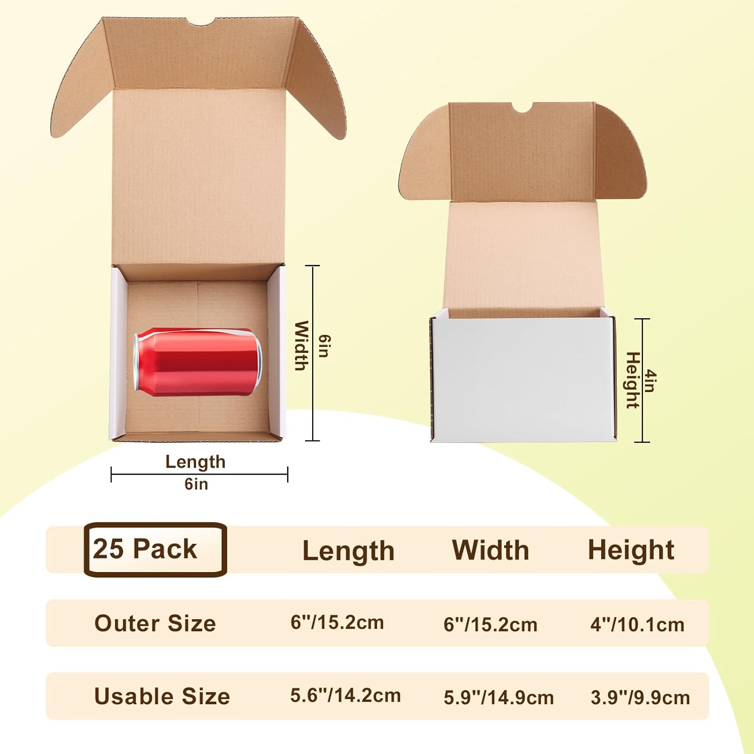 Thumbnail 1 de RLAVBL 25 Shipping Boxes 6x6x4in kraft cardboard mailers (white)