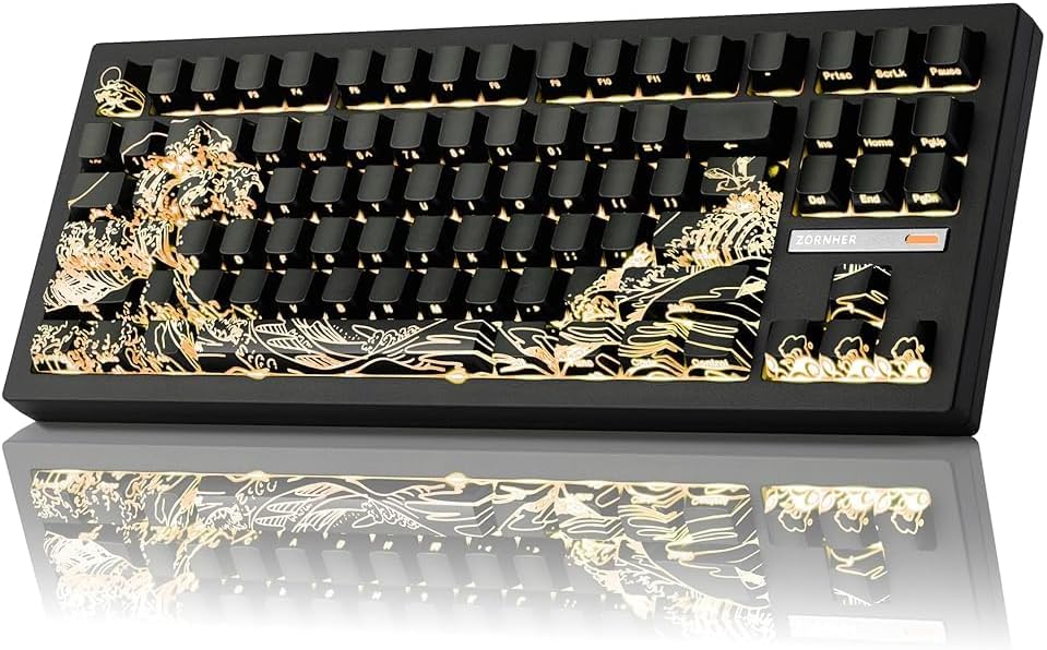 Detalle de ZORNHER ZH870 Wireless Gaming Mechanical Keyboard – 80% Creamy Sound, IMD Keycaps & Hot-Swappable