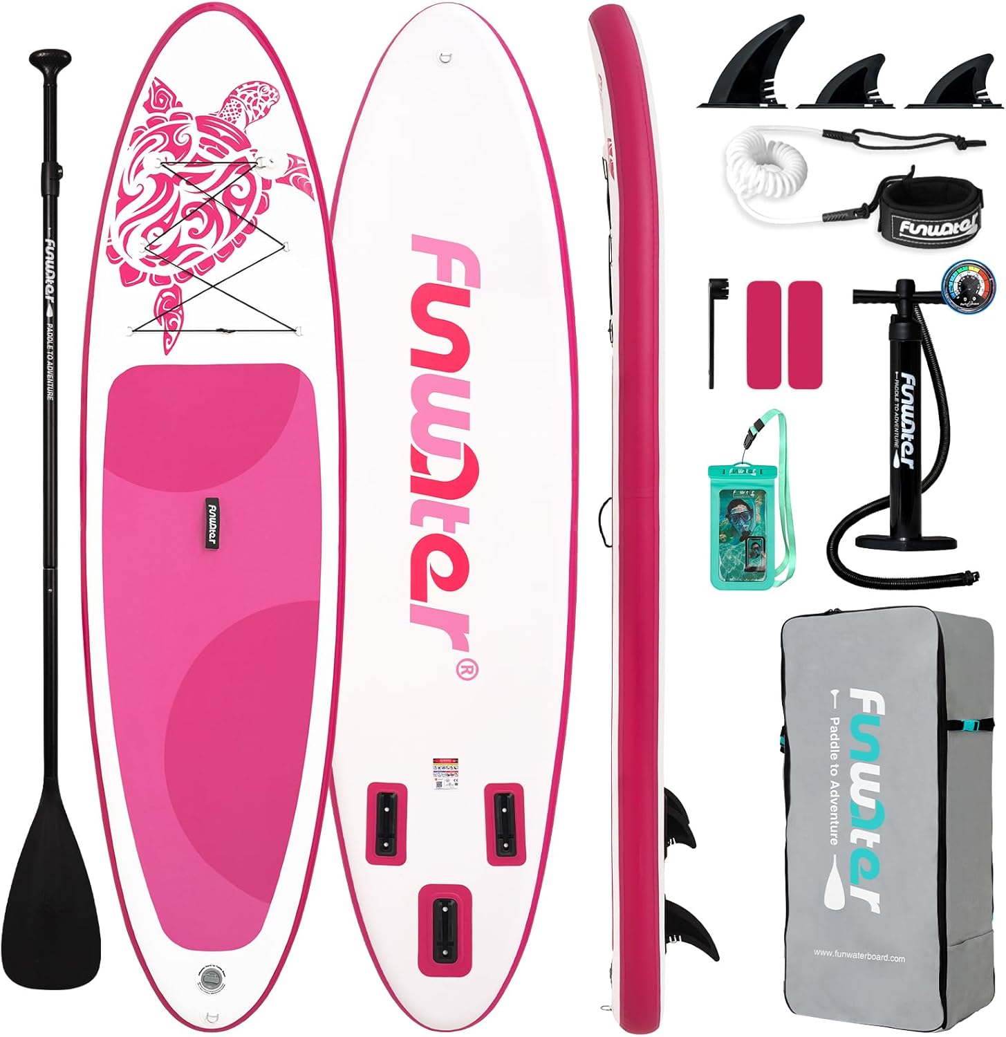 Detalle de FunWater 11'/10'6" Inflatable SUP Board with Premium Accessories