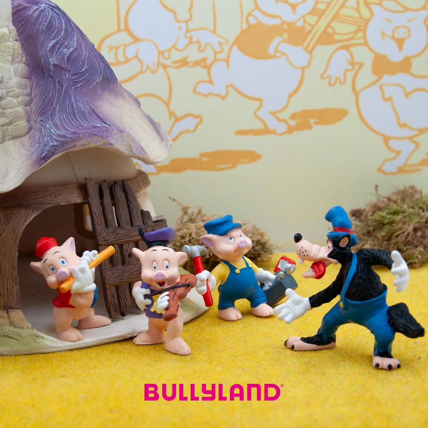 Detalle 2 de Bullyland 12490 lekfigur med Fifer från De tre små grisarna, 5,2 cm