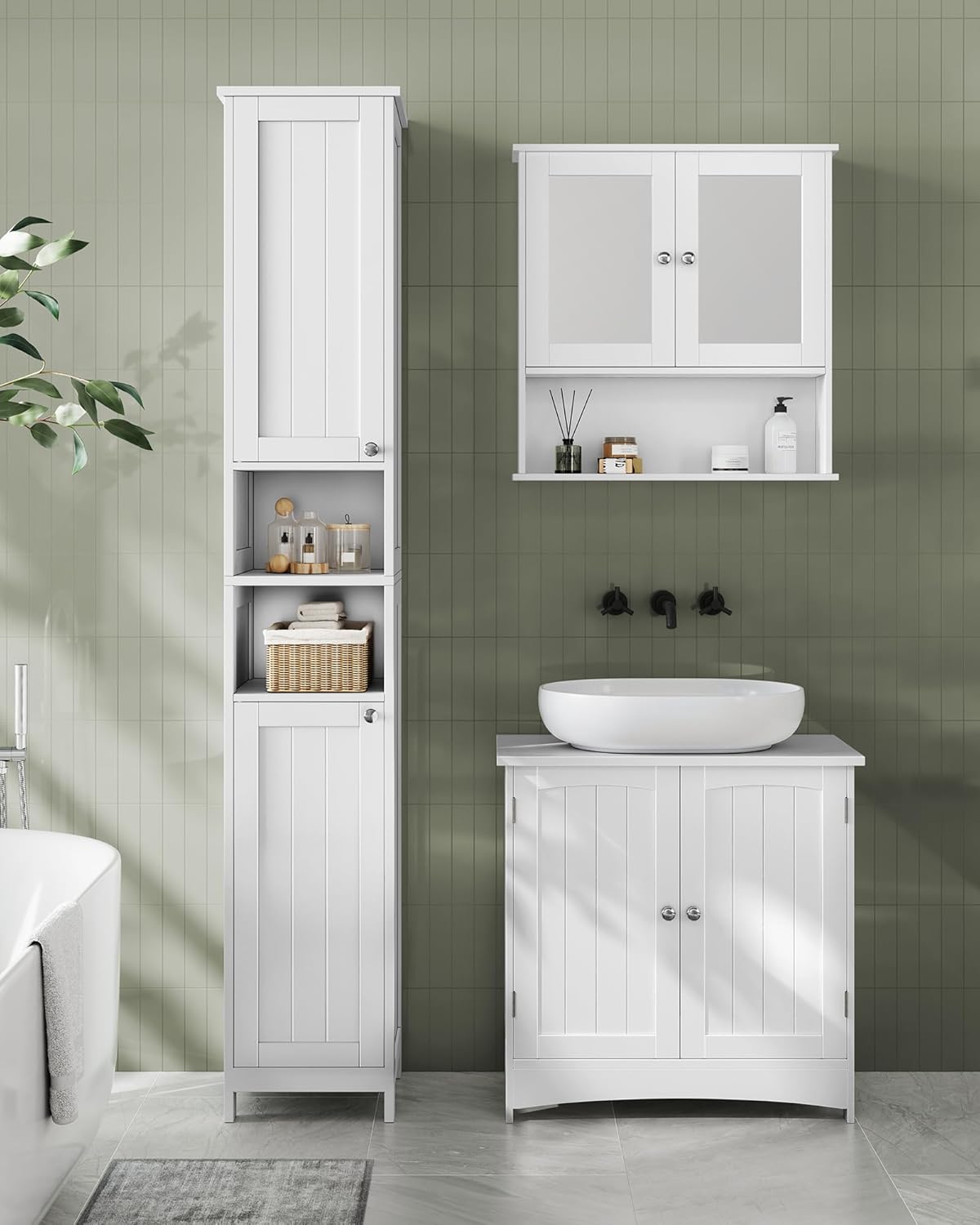 Thumbnail 1 de VASAGLE BBC566W03 Badschrank 170 cm