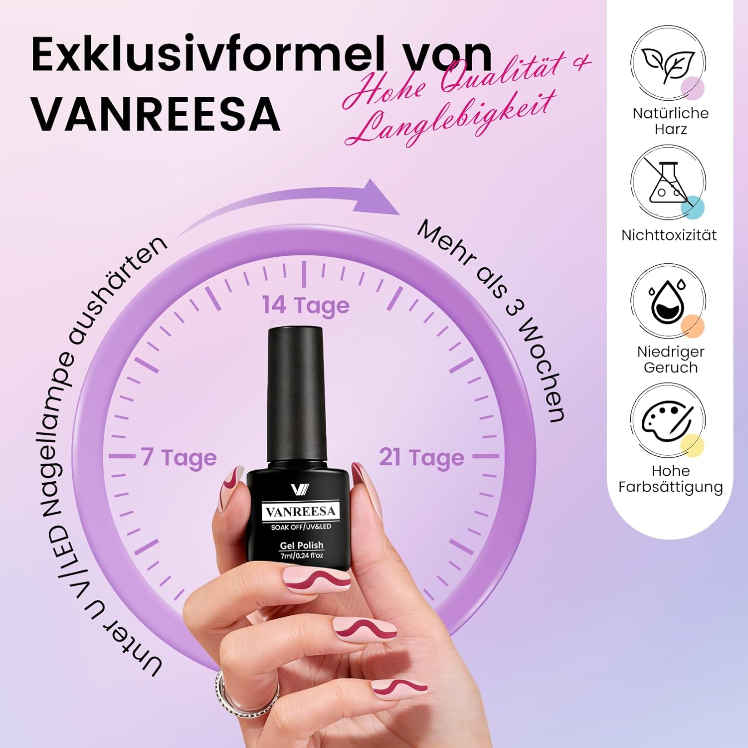 Thumbnail 4 de VANREESA U V Nagellack Set – 55 Farben U V Gel-Nagellack inkl. Base- und Top-Coats