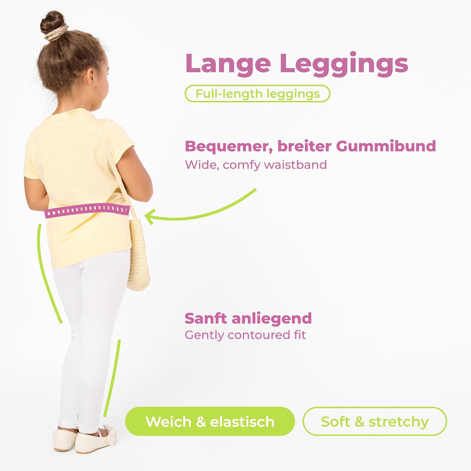 Detalle de Merry Style MS10-130 – długie legginsy dziewczęce z wiskozy i elastanu