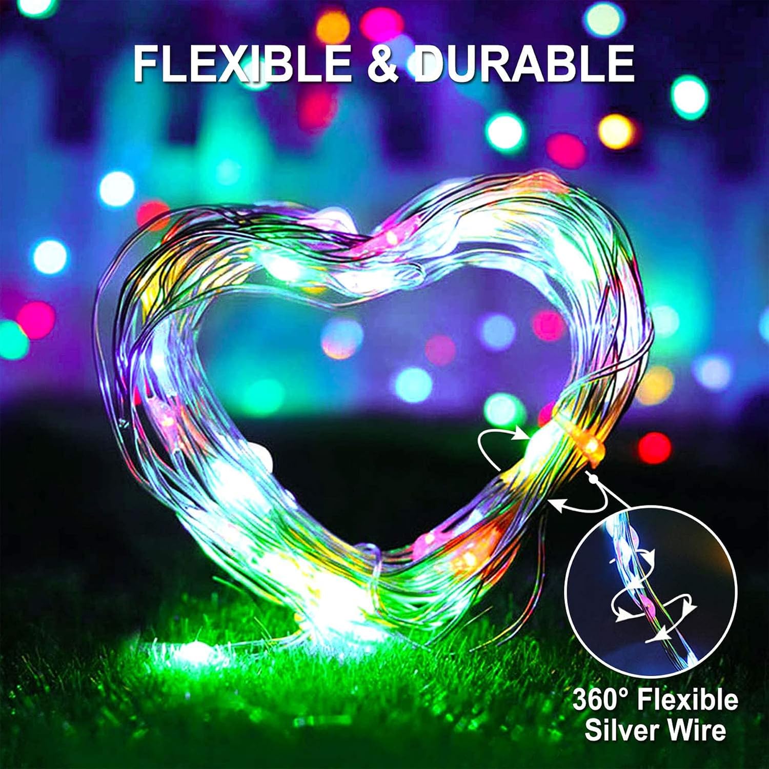 Thumbnail 1 de Lezonic Solar Fairy Lights Outdoor 2 Pack – 40ft, 120 LEDs, 8 Modes, IP65 Waterproof