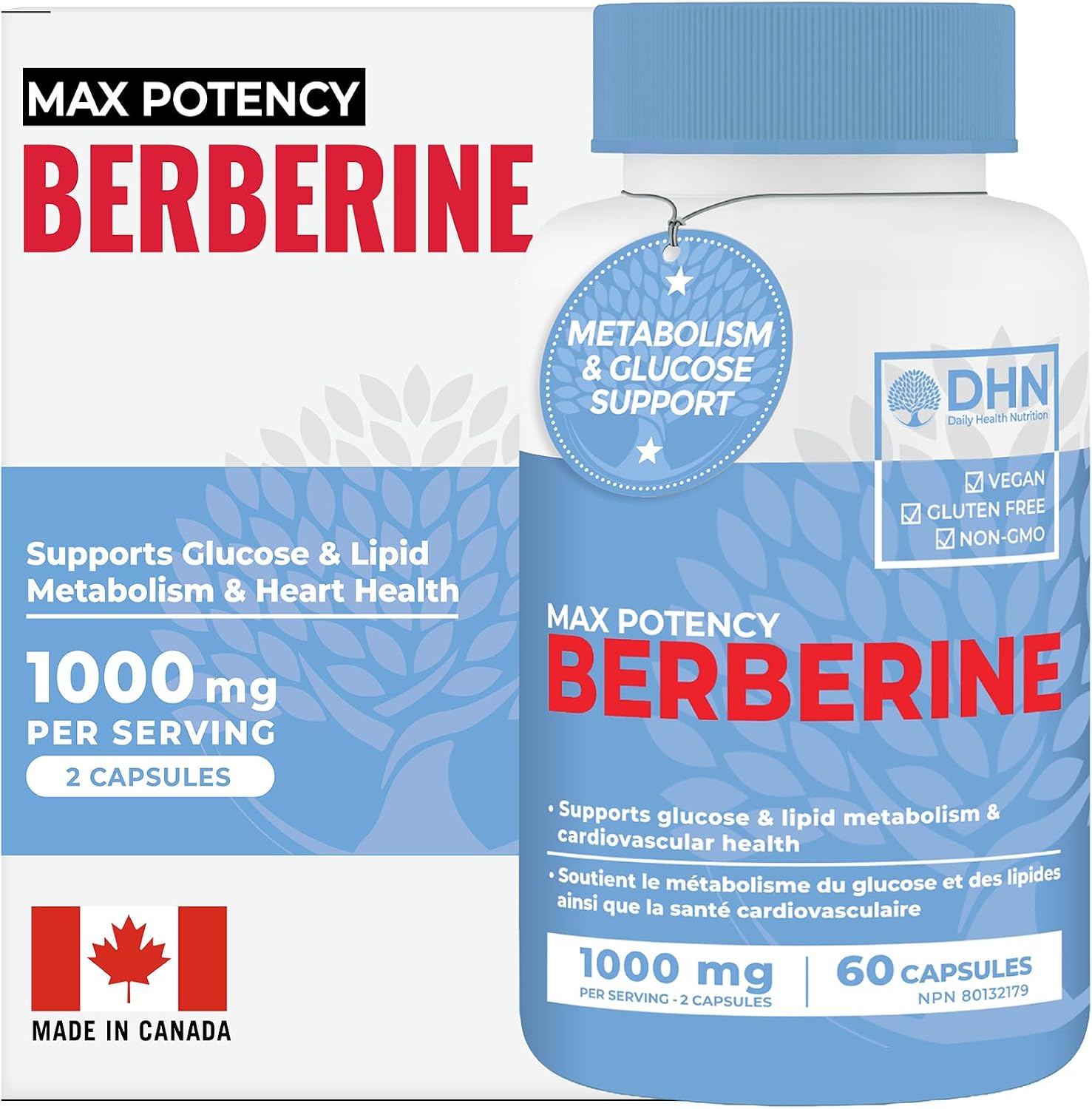 Detalle de Berberine supplement 500 mg capsules