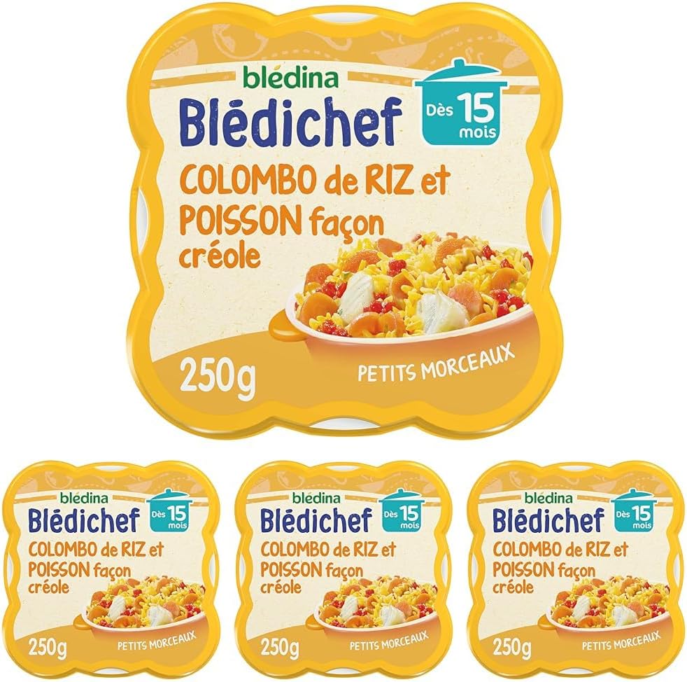 Thumbnail 6 de Blédichef Repas Bébé 15 Mois – 9 Plats Légumes Cabillaud, Morceaux Utlisés dans une Assiette Réutilisable