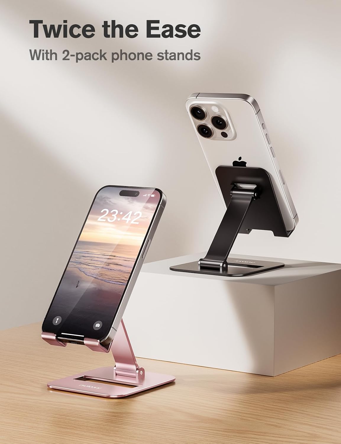 Detalle 2 de Nulaxy Dual Folding Phone Stand 2-Pack
