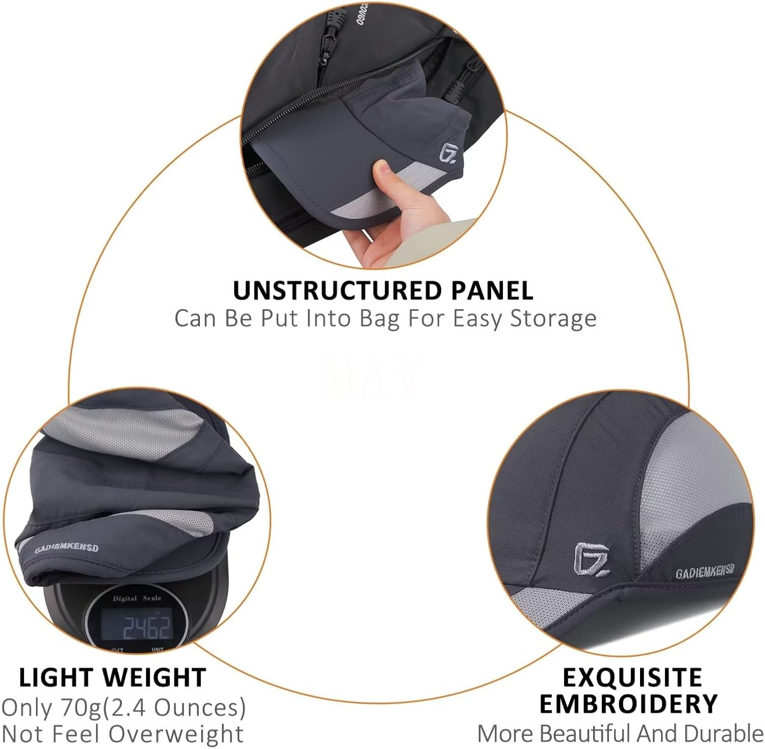 Thumbnail 3 de GADIEMKENSD Quick Dry Sports Hat UPF50+ Soft Outdoor Run Cap (56–60cm)