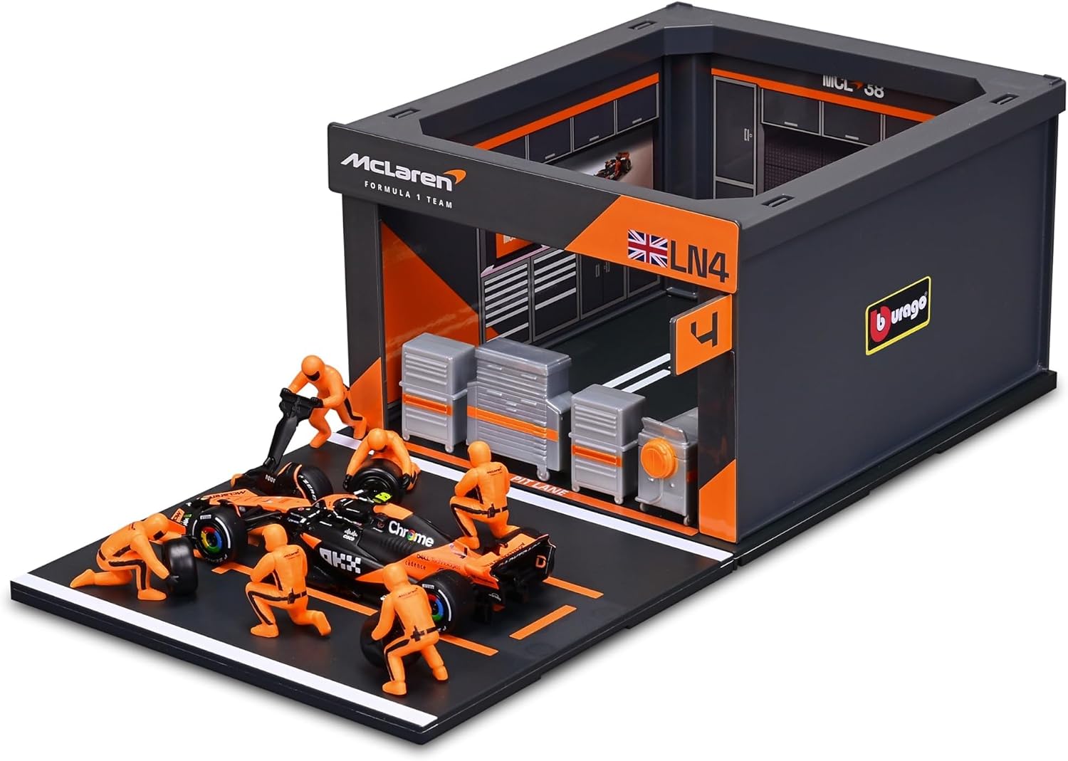 Thumbnail 2 de Bburago PIT STOP McLaren MCL38 (2024) #4 Norris – diorama 1:43 z 6 mechanikami
