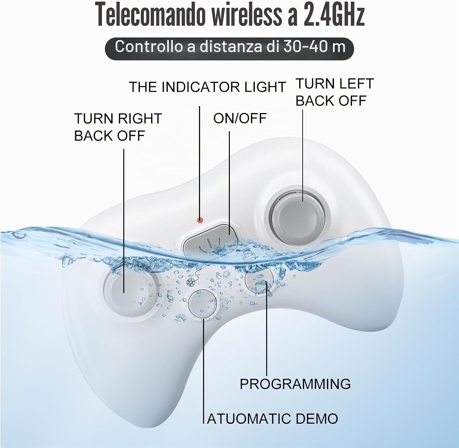 Detalle de 3T6B Barca Telecomandata RC Coccodrillo: giocattolo acquatico luminoso con doppie eliche e controllo 2.4G
