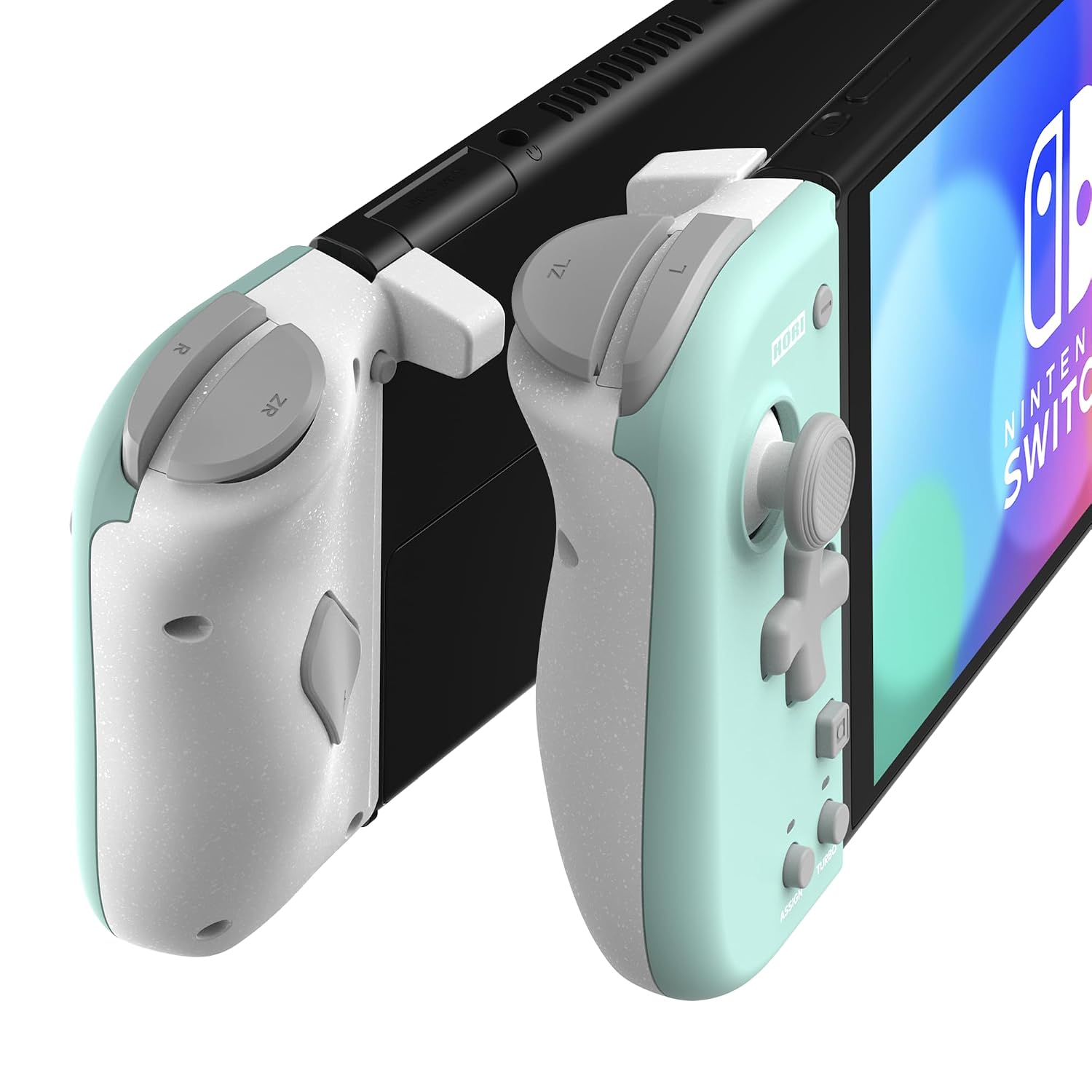 Detalle 2 de HORI Nintendo Switch Split Pad Compact (Mint Green x White) ergonomic handheld controller