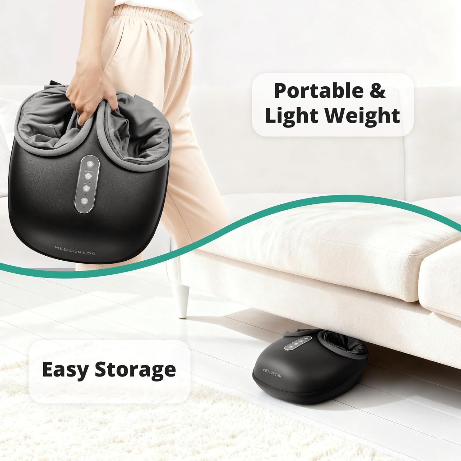 Thumbnail 6 de Medcursor Foot Massager with Heat — Shiatsu Kneading Therapy for Tired Feet (Up to Size 13")