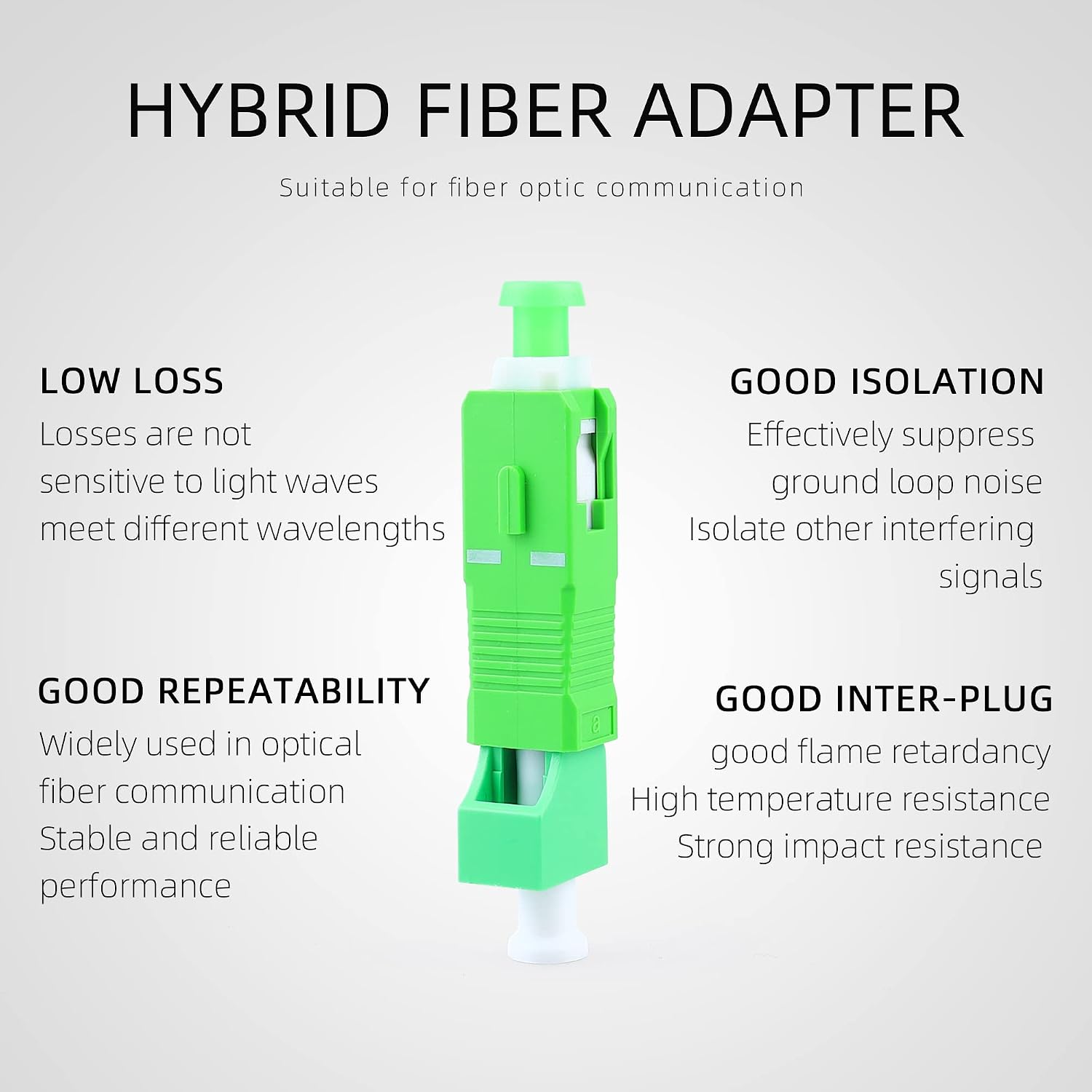 Detalle 2 de Cruiser SC Male to LC Female Fiber Hybrid Adapter – SM 9/125um, Green