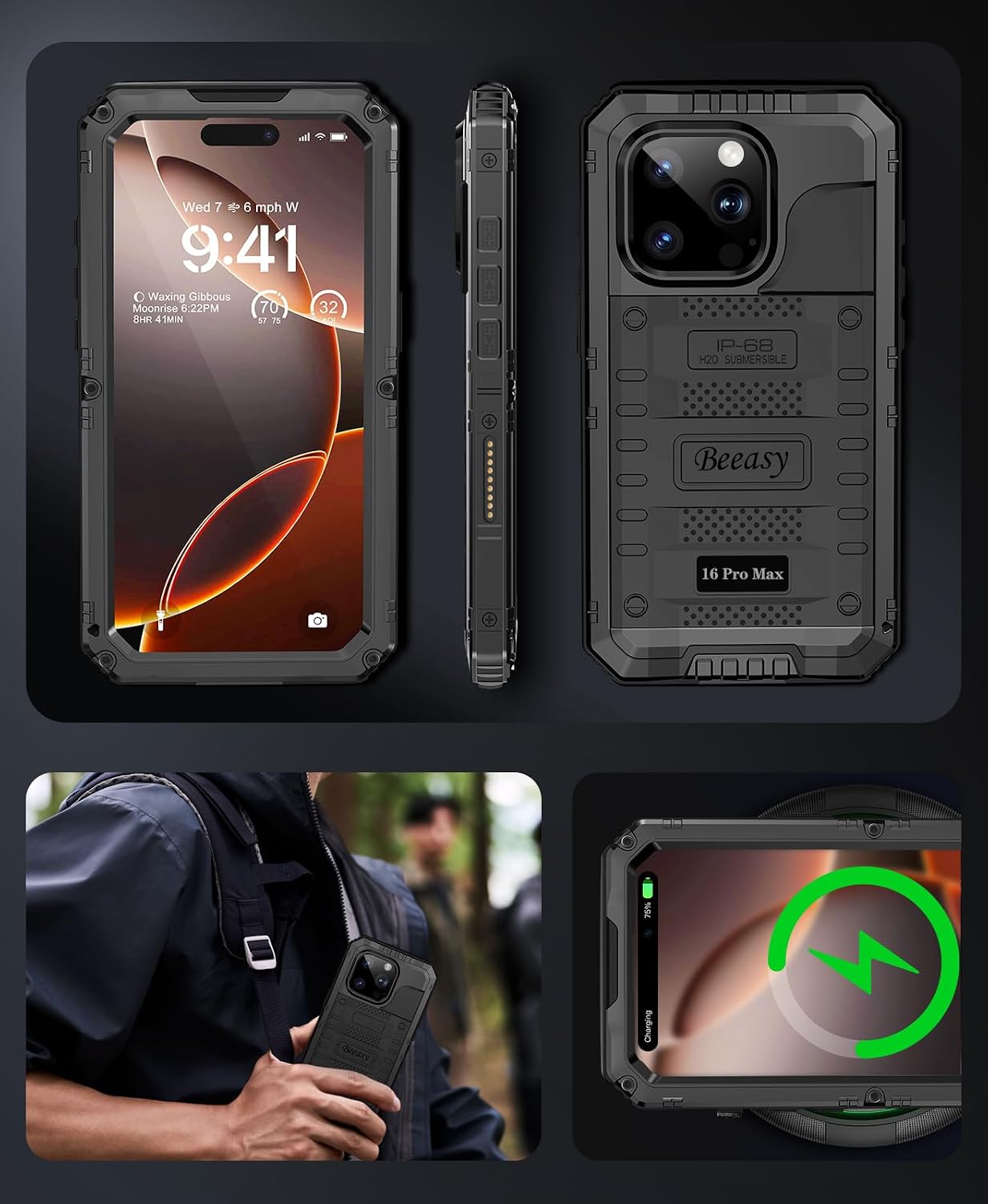 Detalle 1 de iPhone 16 Pro Max waterproof case, 3m