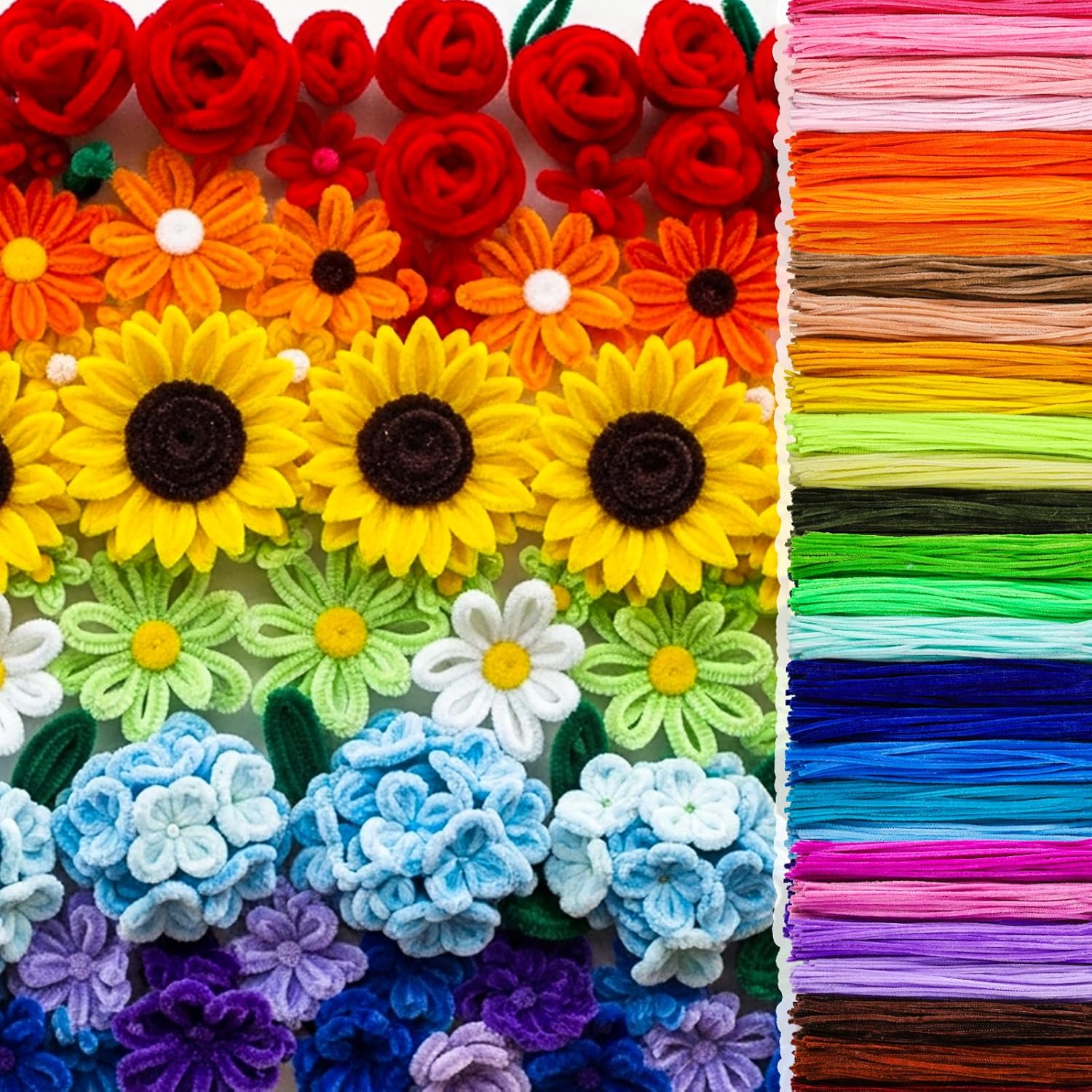 Thumbnail 1 de Caydo 4,000-Piece Pipe Cleaners Set (40 Assorted Colors) with Wiggly Eyes for Arts & Crafts