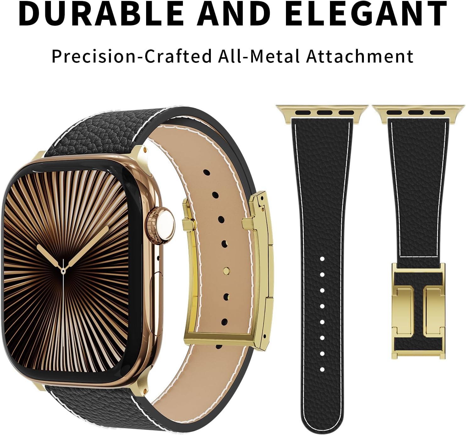 Thumbnail 5 de Tekvon leather watch band with magnetic buckle for Apple Watch Ultra, Series & SE (leather replacement strap)